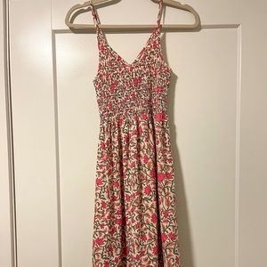 dRA Los Angeles Pink Patterned Midi Dress